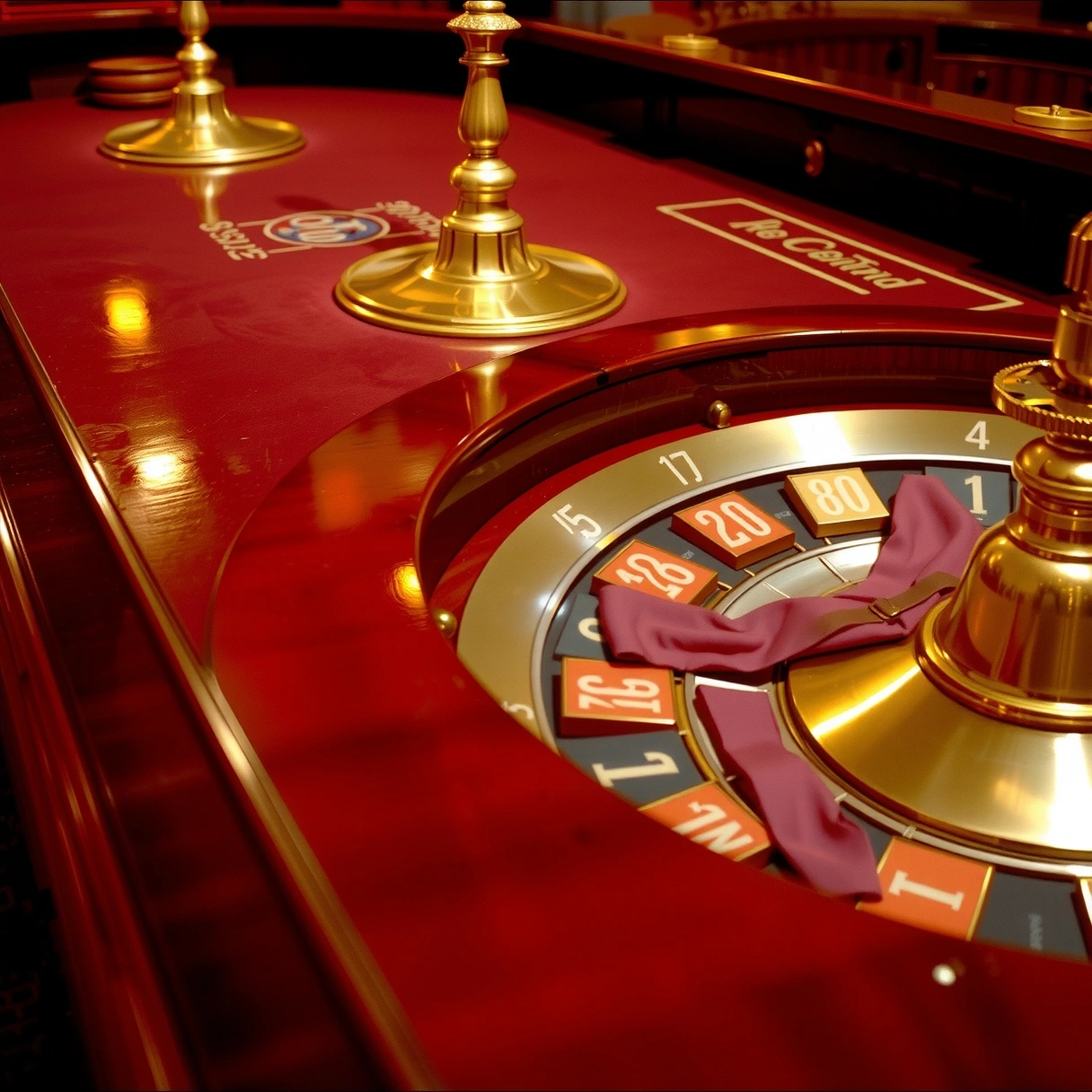 Détails d'une table de roulette de luxe